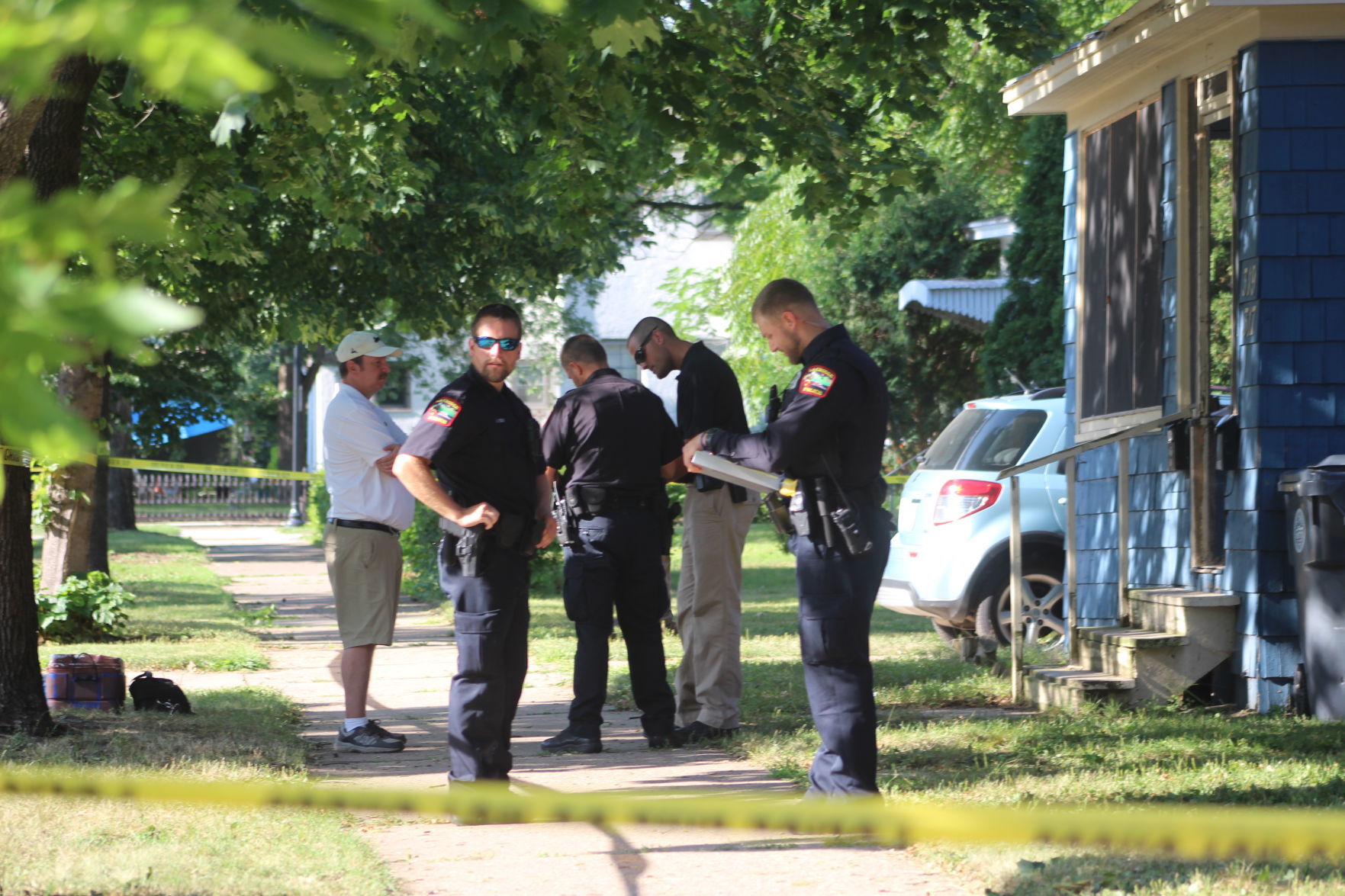 Police officers respond to shooting